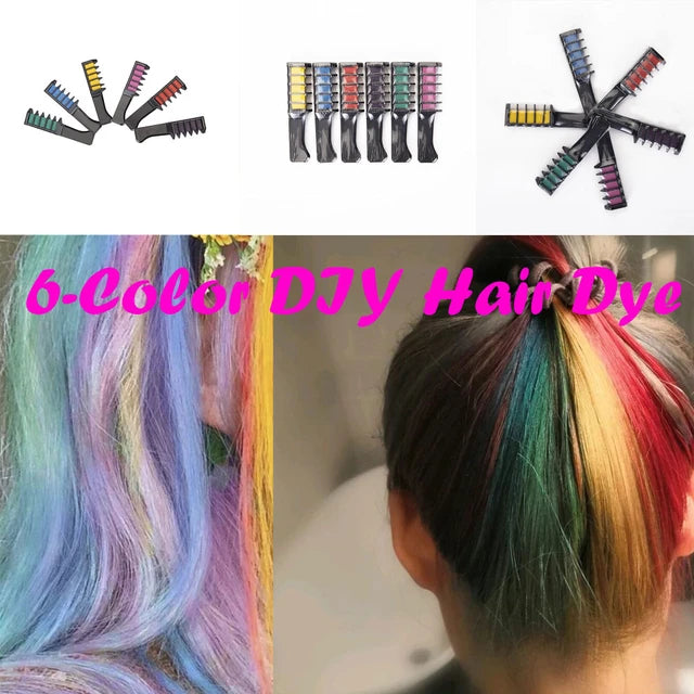 Tinte para el cabello lavable 6 colores